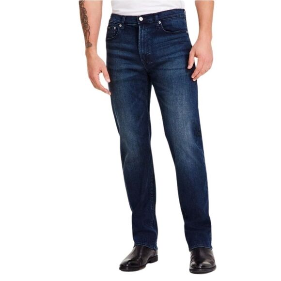 Calvin Klein Jeans Mens Boston Blue Standard Straight-Fit Stretch pants - Picture 2 of 16